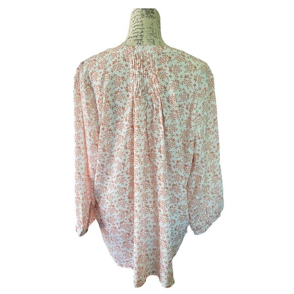 Jachs Girlfriend White Pink Floral Tunic Size Large NWOT - Picture 2 of 5